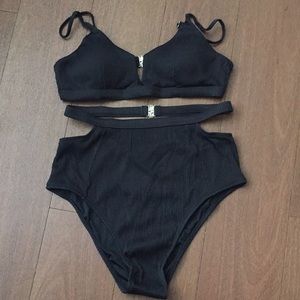 Cupshe Black High Waist Bikini